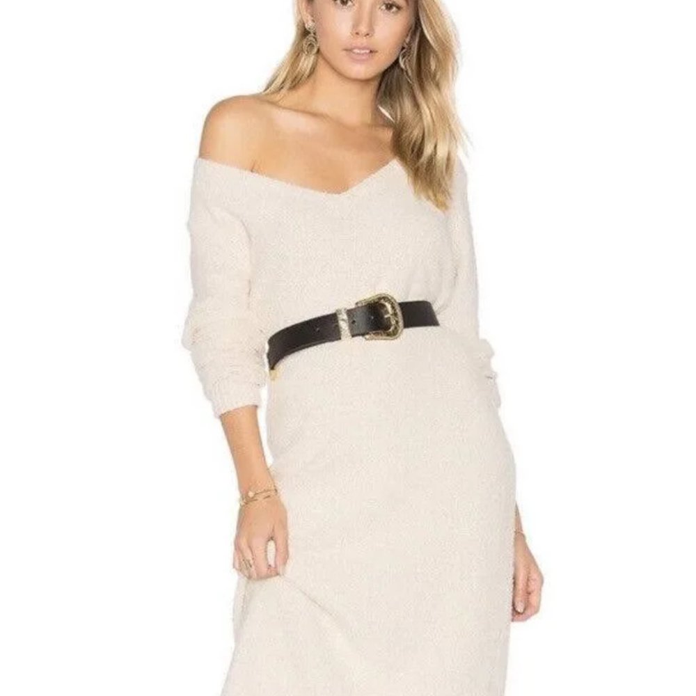 House of Harlow X Revolve Juli Midi Sweater Dress in Cream